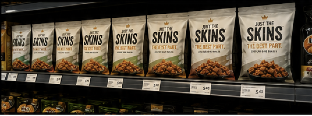 SIG Skins snack packages on store shelf